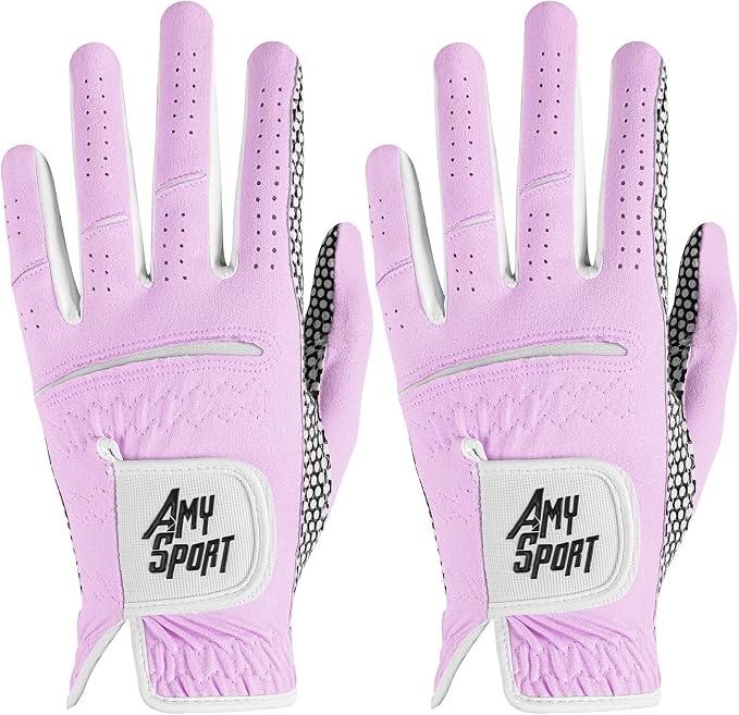 Amy Sport Golf Gloves Women's Upgrade Rain Grip Left Hand Weathersof Value 2 by AmySport