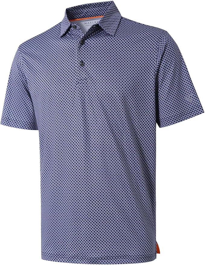 Golf Shirts for Men Dry Fit Short Sleeve Print Performance Moisture Wicking by MAELREG