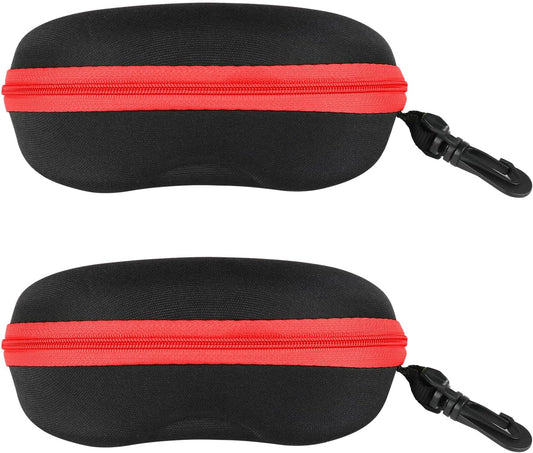 INNOLIFE Zipper Hard Shell Sunglasses Cases, Portable Travel Eyeglasses Cases with Plastic Hook for Men Women