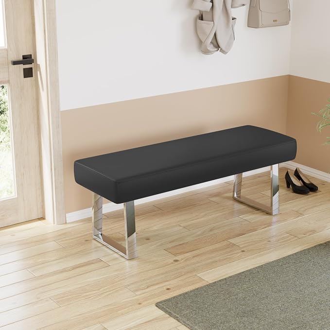 JIEXI Bedroom Bench Bed end upholstered Bench Indoor Corner Small Footstool - Image 6