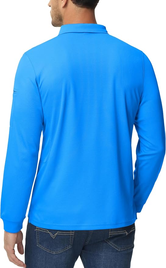 MAGCOMSEN Men's Polo Shirts 3 Button Quick Dry Performance Long Sleeve Tactical - Image 5