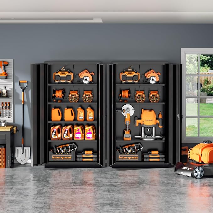 INTERGREAT Metal Storage Cabinet, Tall Metal Cabinet - Image 2