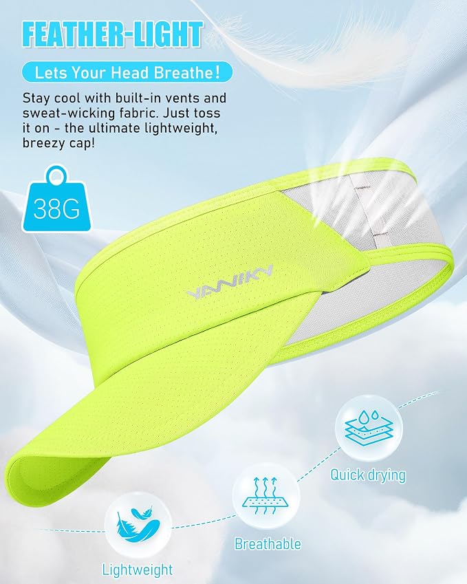 Sports Sun Visor Hats for Women Men Lightweight Breathable Cooling Stretchy - Image 5