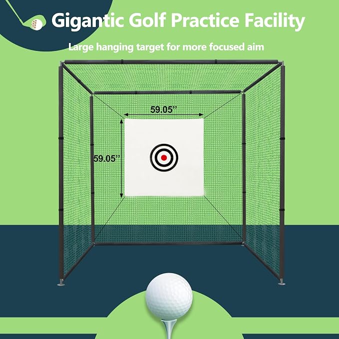 Golf Cage Net with Steel Frame 10x10x10 Ft Golf Practice Nets Used - Image 7