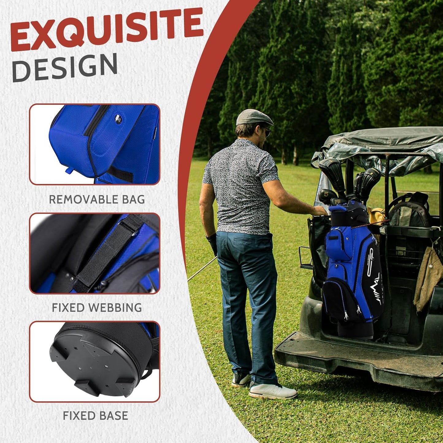 14-Way Golf Cart Bag Pro with Full Length Divider Top, Golf Bag for Men with Handles and Rain Cover