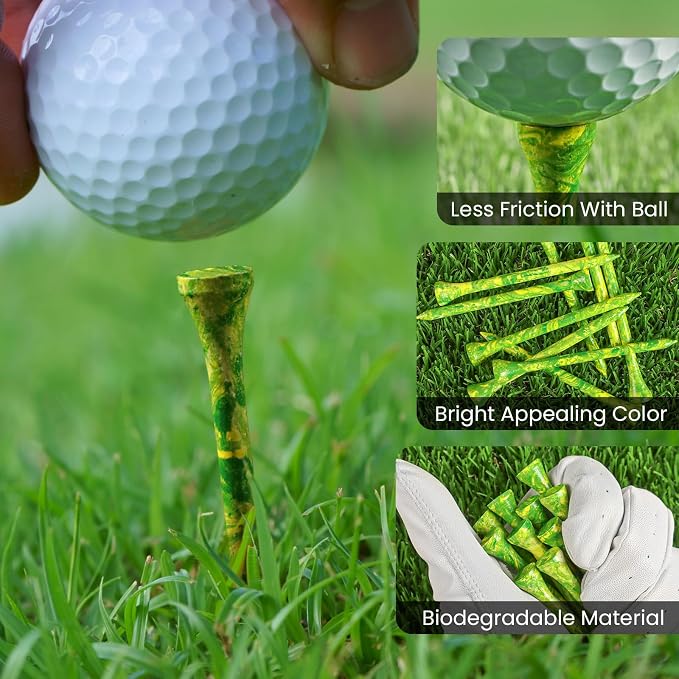 Amy Sport Colorful Golf Tees Wooden 3 1/4 2 3/4 Inch Value 18/72/180 Pack - Image 4