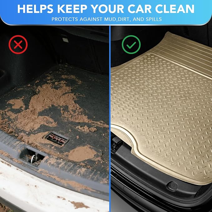 PIC AUTO Trunk Cargo Liner, Heavy Duty Rubber Floor Mats, Trimmable to Fit - Image 8