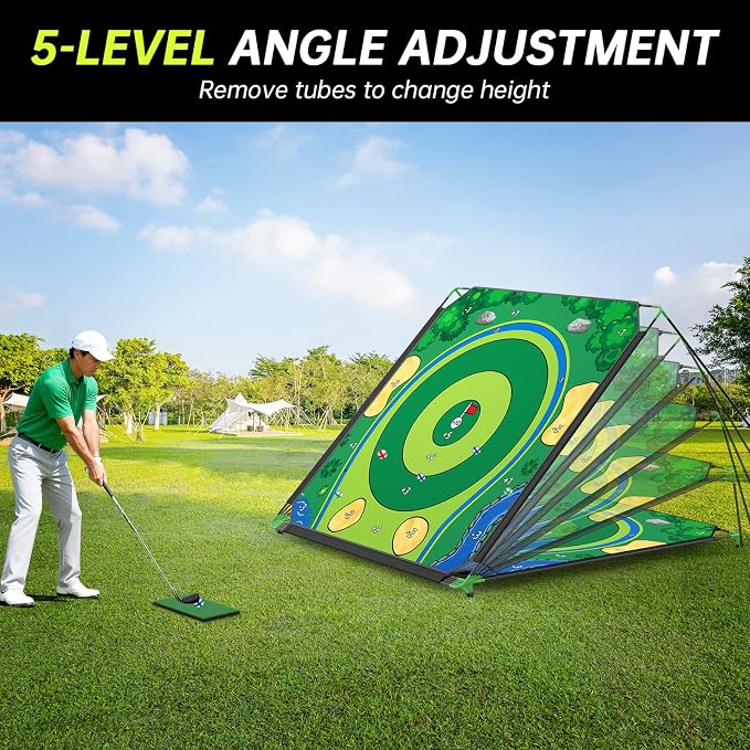 Golf Chipping Game Set, 71 X 71 in Large Golf Practice Mat - Image 3