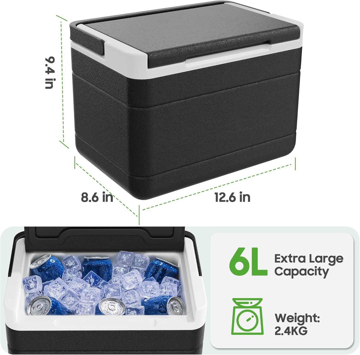 10L0L Golf Cart Ice Cooler Universal Insulated Portable Cooler Lightweight Ice Chest Box with Mounting Bracket Kit for Yamaha,EZGO,Club Car