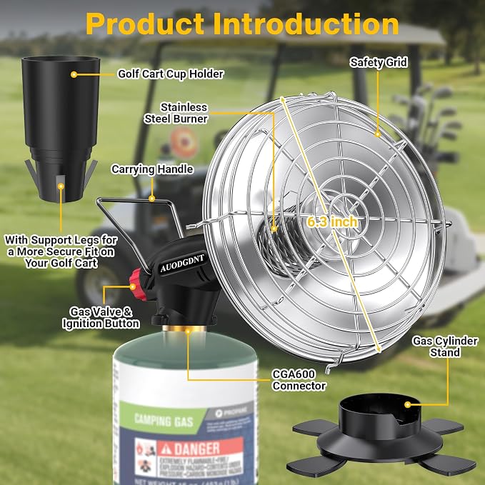 Golf Cart Heater, 9200BTU Outdoor Propane Heater - Image 4