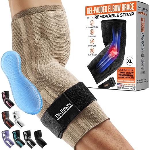 DR. BRACE® Elite Elbow Brace Support, Breathable Elbow Compression Sleeve by DrBrace