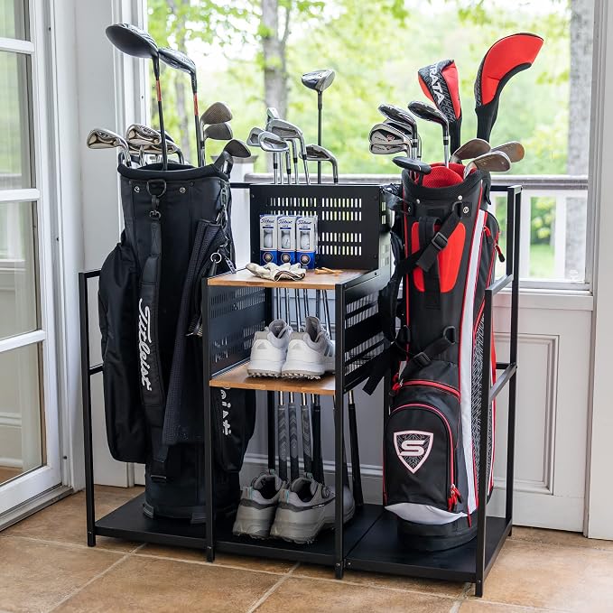Teal Triangle Golf Storage Organizer, Heavy Duty Garage Freestanding Storage by TealTriangle
