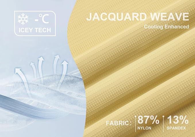 Esabel.C Jacquard Golf Shirts for Men Moisture Wicking Short Sleeve Performance - Image 3