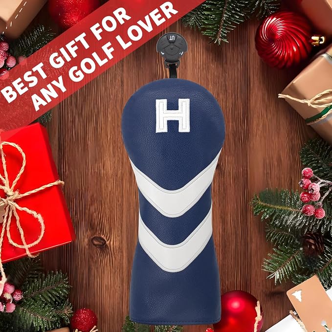 Golf Head Cover Golf Club Blue Leather Headcovers Set Fits Driver Fairway Wood - Image 6