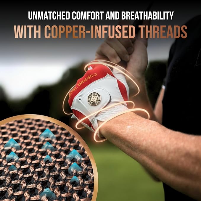 Copper Tech Golf Gloves Men Right Handed Golfer or Left Handed Golfer | Copper - Image 4