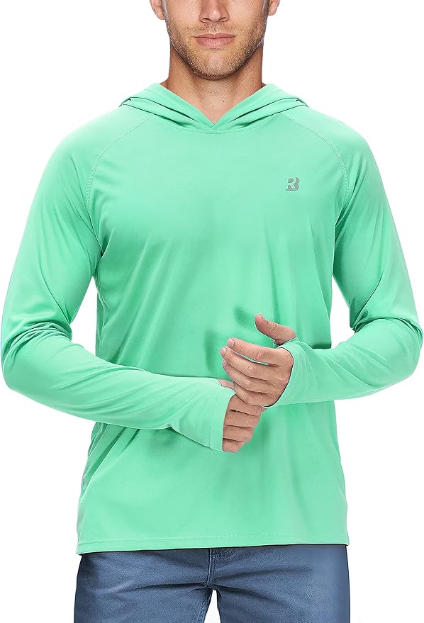 Roadbox UPF 50+ Fishing Shirts for Men, Long Sleeve UV Sun Protection Hoodie by Roadbox