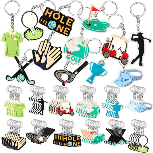 Batiyeer 36 Pack Golf Ball Keychains Bulk Party Favors Sports Ball Key Chains Funny Keyring Gifts for Birthday Supplies