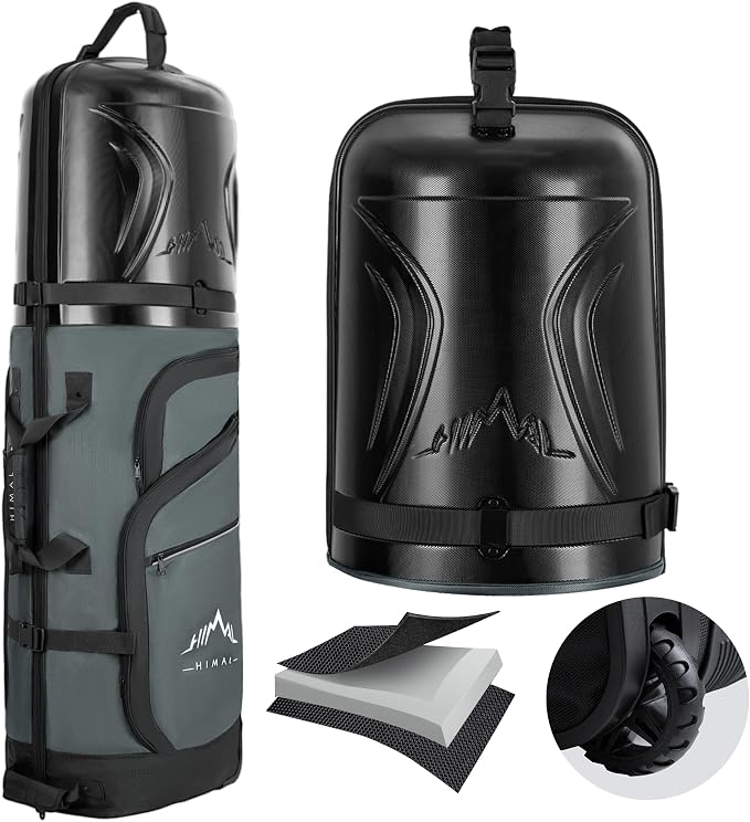 Golf Travel Bag with PC Hard Case Top, 1680D Heavy Duty Oxford Fabric Golf by unihimal