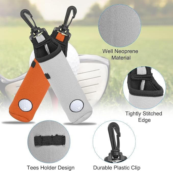PATIKIL Golf Ball Carry Bag Golf Tee Holder Pouch Portable Neoprene Golf Ball - Image 3