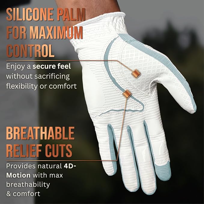 Copper Tech Golf Gloves Men Right Handed Golfer or Left Handed Golfer | Copper - Image 3