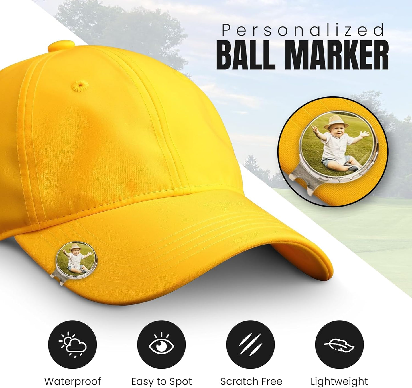 Indiana Metal Craft Golf Ball Marker Magnetic Hat Clip with Personalized Photo or Logo (1 x 1.25 Inches)