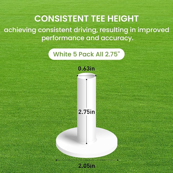 FINGER TEN Golf Rubber Tees Driving Range Value 5 Pack, Mixed Size or 5 Same - Image 2