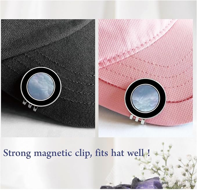 Golf Ball Marker Hat Clip with Pearl Ball Marker, Golf Gifts, Golf Accessories - Image 3