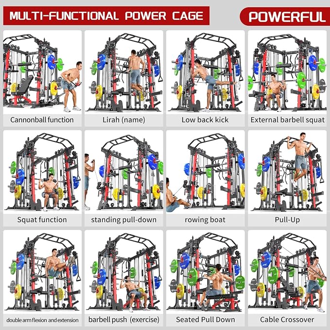 Smith Machine，Multi-Function Squat Rack Power Cage - Image 7