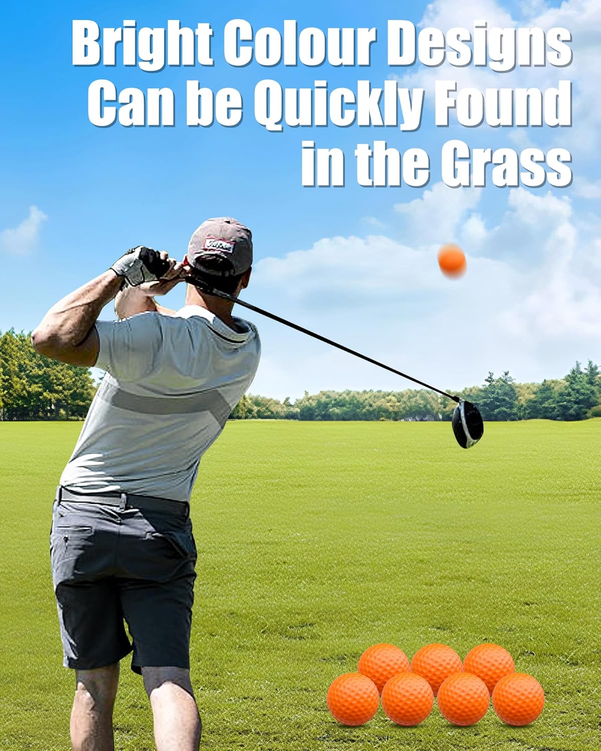 24 Pack Foam Golf Practice Balls,Practice Golf Balls for Backyard,Realistic Feel and Limited Flight Soft Golf Balls for Indoor or Outdoor Training