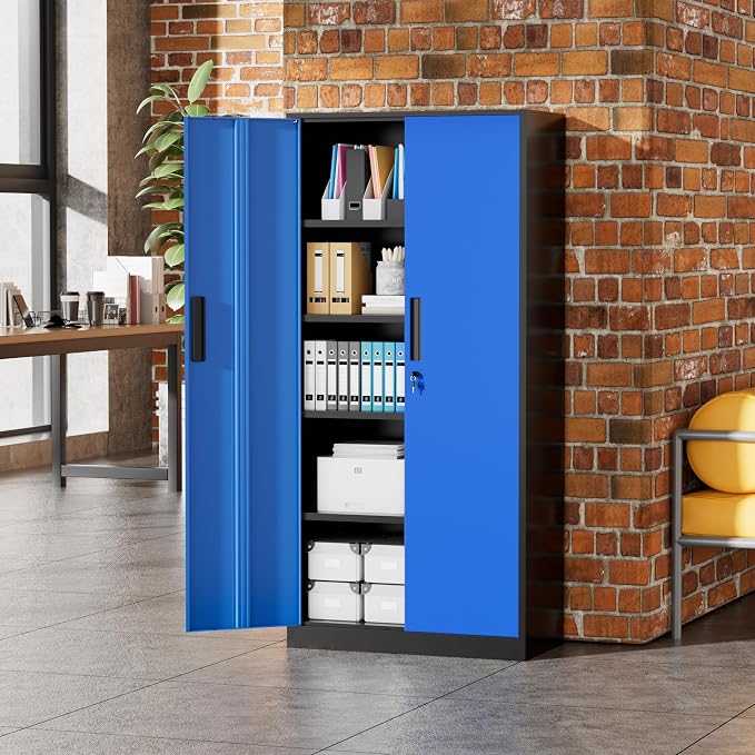 Greenvelly Metal Garage Storage Cabinet, Tall Cabinets - Image 2
