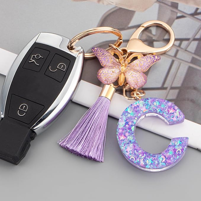 Suweibuke Colourful Cute Initial Letter Keychains - Image 2