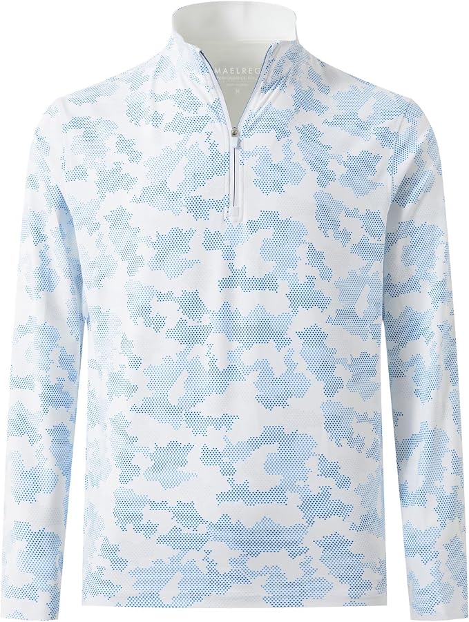 M MAELREG Quarter Zip Golf Pullover Men Dry Fit Long Sleeve Performance Wicking by MAELREG