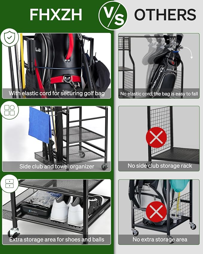 Golf Bags Storage Garage Organizer - Image 5