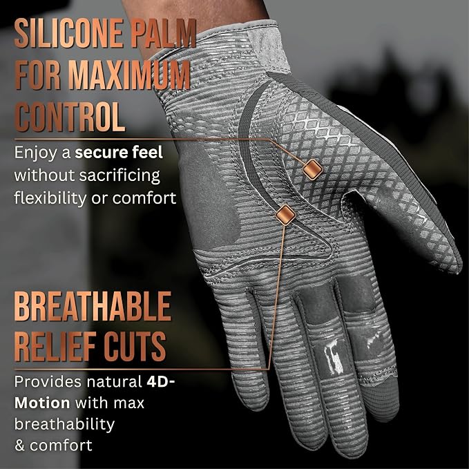 Copper Tech Golf Gloves Men Right Handed Golfer or Left Handed Golfer | Copper - Image 3