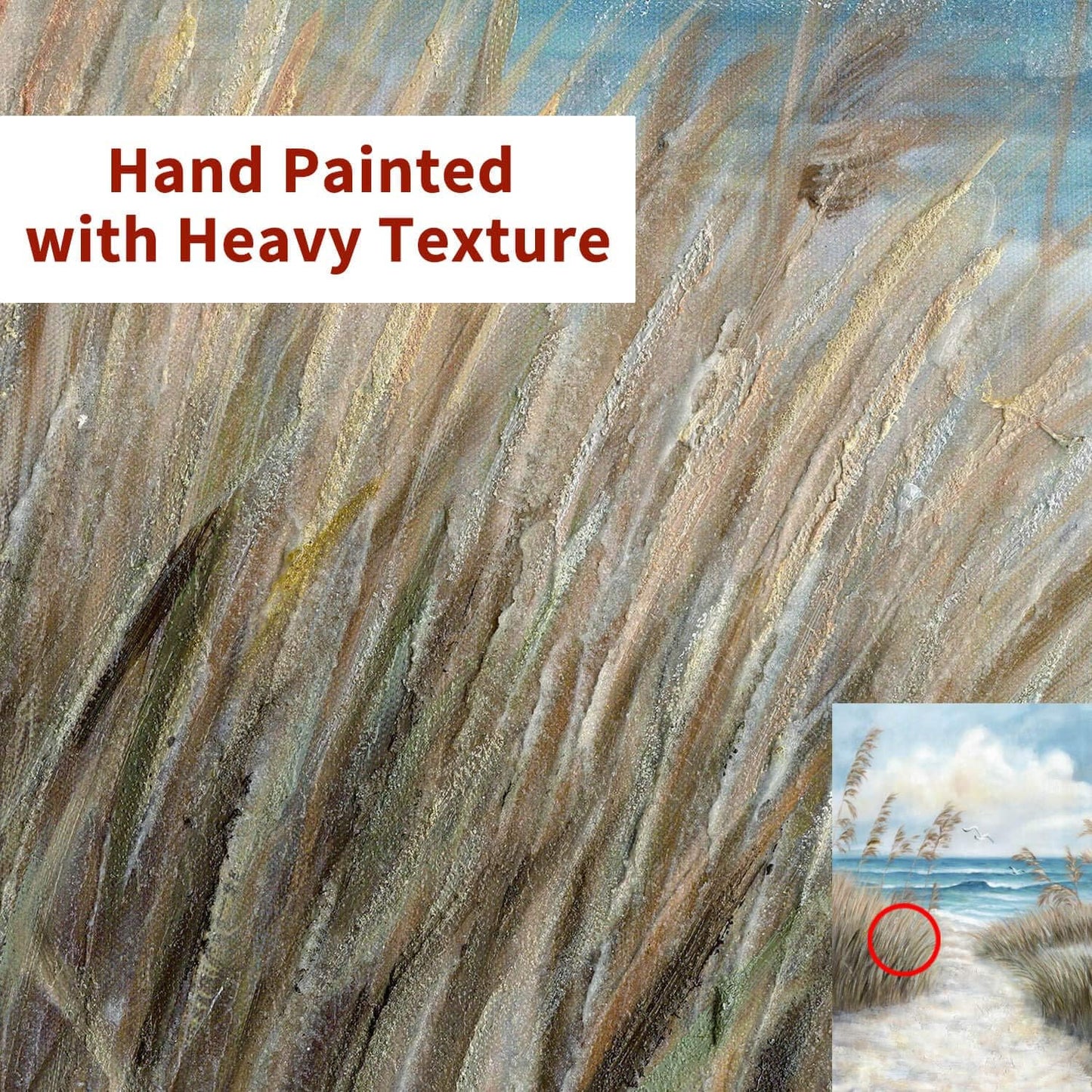 Hardy Gallery Seascape Canvas Abstract Wall Art: Beach Path Artwork to the Sea Abstract Coastal Artwork Painting for Bedroom (36'' x 24'' x 1 Panel)