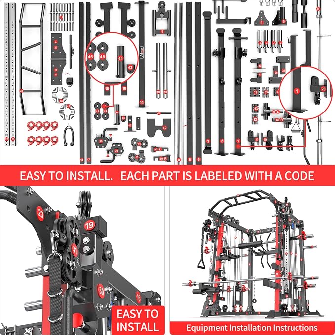 Smith Machine，Multi-Function Squat Rack Power Cage - Image 8