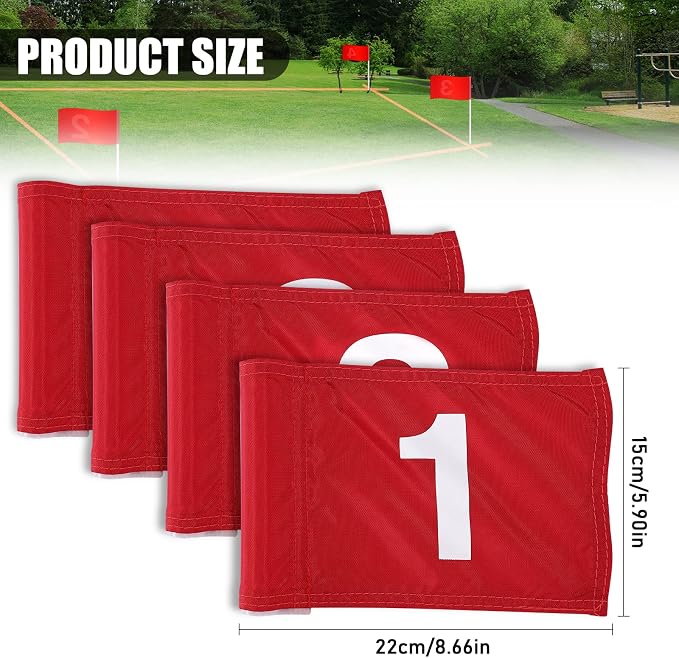 TOBWOLF 4PCS 15x22cm / 5.9x8.7in Golf Flags - Image 2