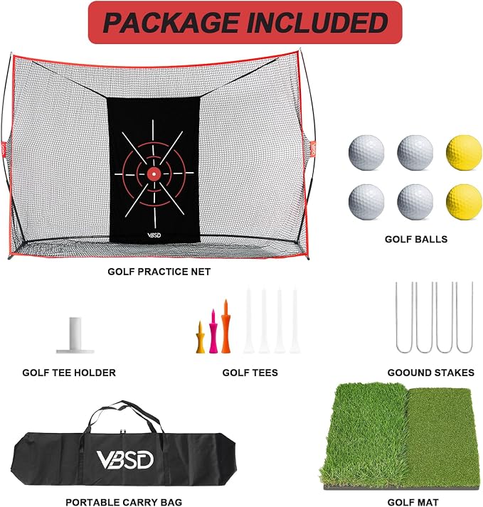 10x7ft Golf Practice Net for Backyard Driving, All-in-1 Outdoor Indoor Hitting - Image 7