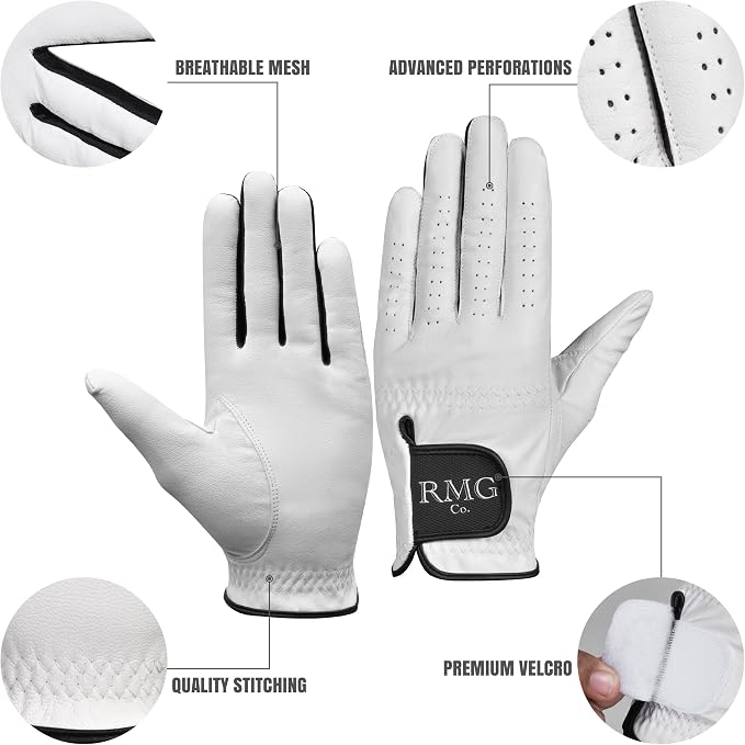 Premium Leather Classic White Golf Glove - Image 3