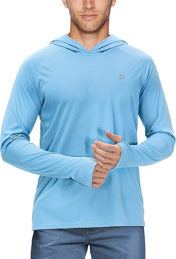 Roadbox UPF 50+ Fishing Shirts for Men, Long Sleeve UV Sun Protection Hoodie by Roadbox