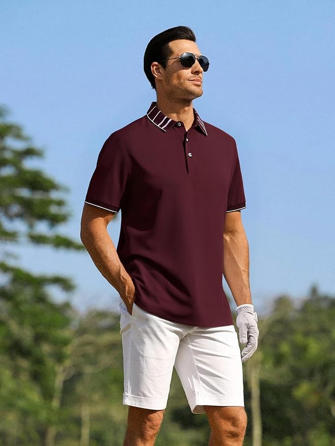 Alex Vando Mens Golf Shirts Moisture Wicking Quick-Dry Short Sleeve Fashion - Image 4