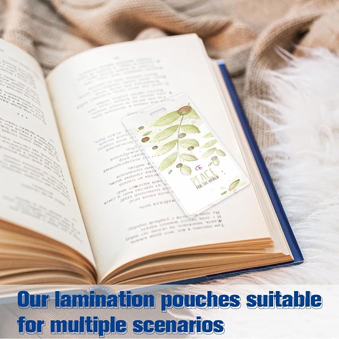 100 Pieces 7 Mil 2 1/2" x 4 1/4" Luggage Tag Laminating Pouches - Image 8