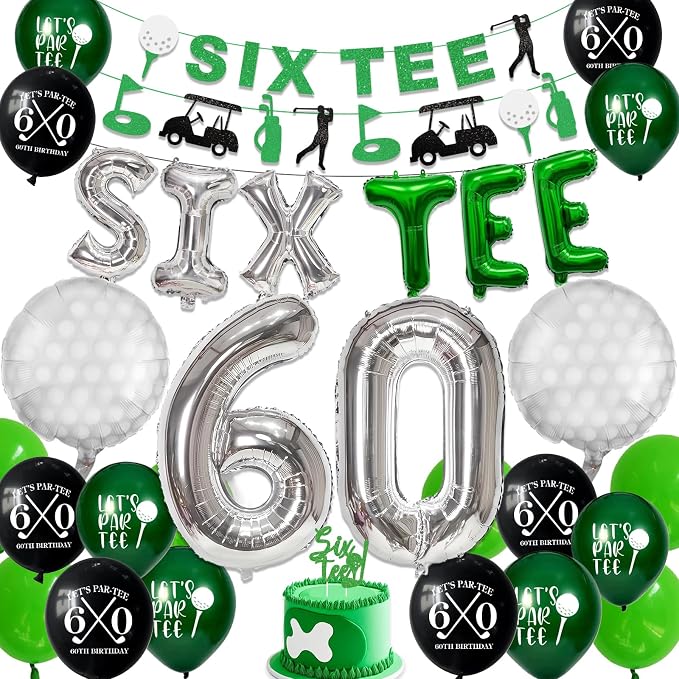 60th Birthday Decorations, Golf Themed 60th Birthday Party Decorations Gifts by YifvhnJewelry