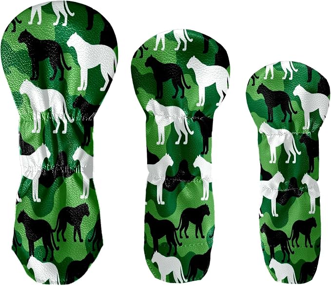 3 Pack PU Leather Golf Club Head Covers - Image 3