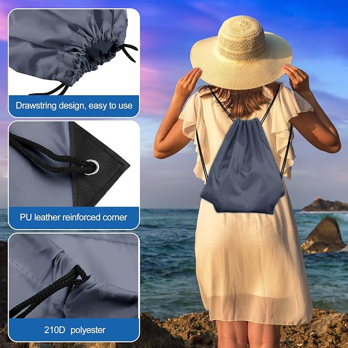 KUUQA 12 Pcs Drawstring Backpack Bags Bulk Gray Drawstring Bag Foldable Gym Bag - Image 2