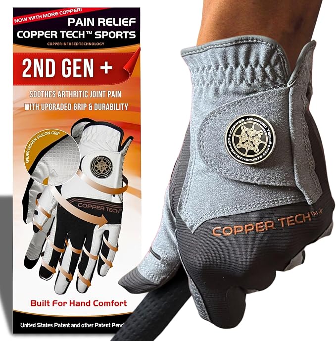 Copper Tech Golf Gloves Men Right Handed Golfer or Left Handed Golfer | Copper by CopperTechSports