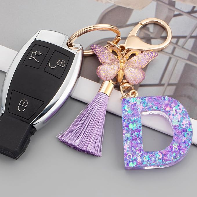 Suweibuke Colourful Cute Initial Letter Keychains - Image 2