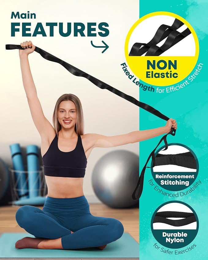 Stretching Strap Non Elastic Yoga Strap - Image 3