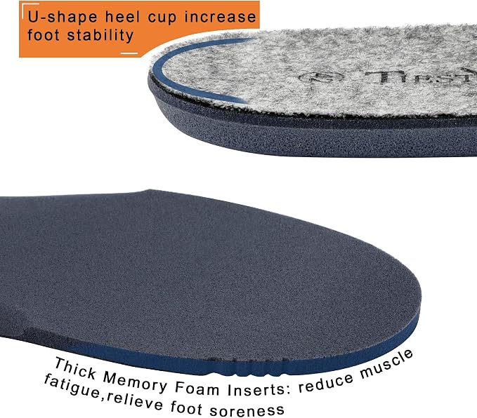 Thick Merino Wool Insoles for Women Fur Fleece Shoes Inserts Memory Foam - Image 6