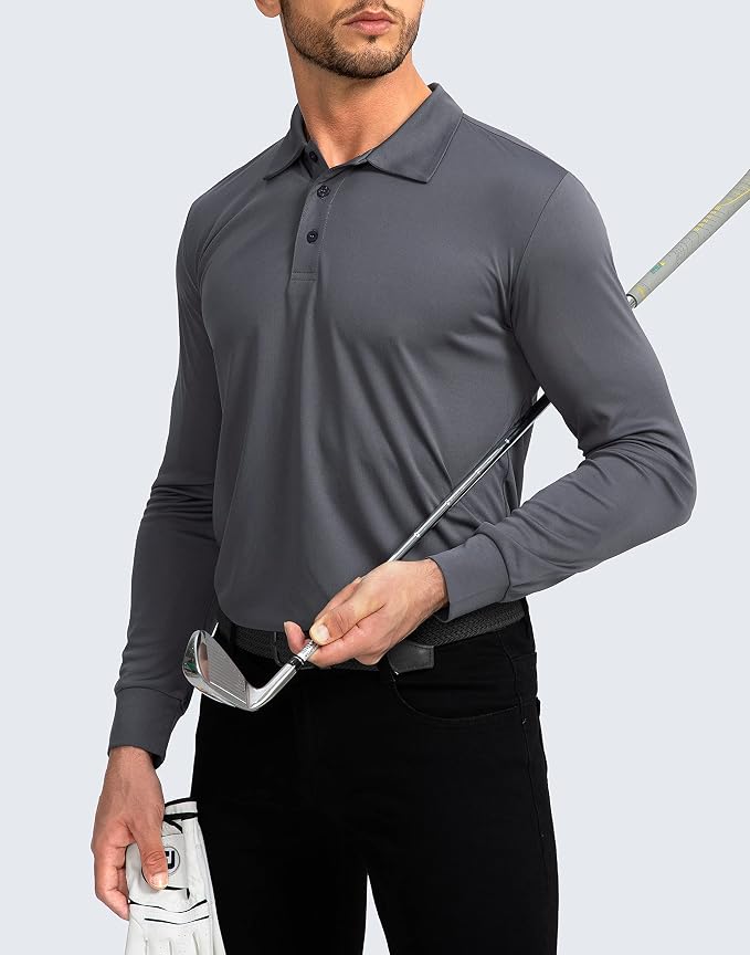 Men's Polo Shirt Long Sleeve Golf Shirts Lightweight UPF 50+ Sun Protection - Image 5
